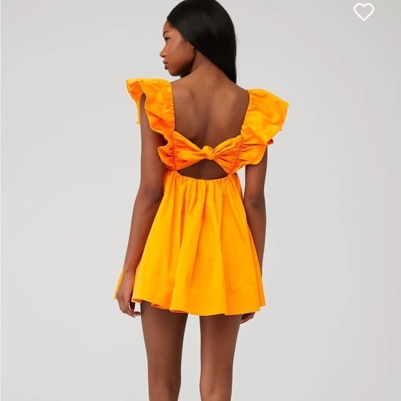 NWOT For Love and Lemons Clementine Dress Orange medium Flutter Sleeve Backless - Picture 3 of 6